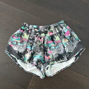 lululemon athletica Black Shorts with Neon Multicolor low rise hotty hot 2.5